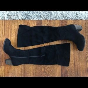 Black Suede OTK Boots